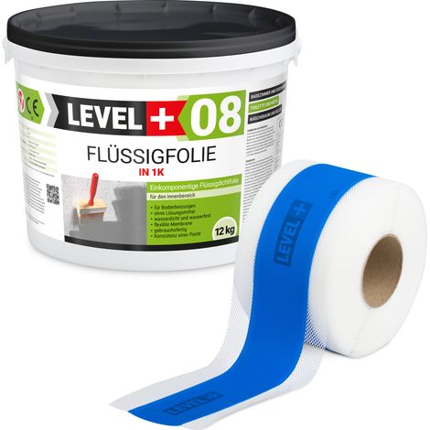 LEVEL+ Dichtset für Duschabdichtung Bad Dichtband Flüssigfolie 12kg SET106B1 (1/4)
