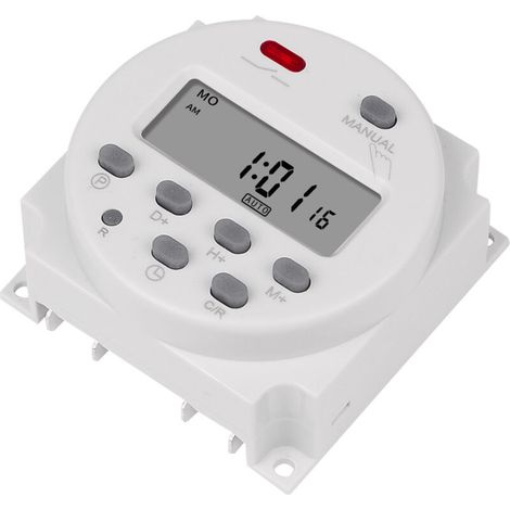 royaluxe -Minuterie à affichage numérique, petite minuterie Programmable sur 7 jours (12V DC) pour commandes électroniques (1/3)