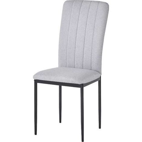Pack de 4 sillas Md-Trenton tapizadas en tejido gris ceniza, 100cm(alto) 36cm(ancho) 55cm(fondo) (1/2)