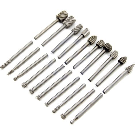 20-teiliges Fräser-Set aus Schnellarbeitsstahl (HSS) — Set für Holzschnitzerei & Feinarbeiten — Gravierfräser für Metall — Hartmetall-Fräser-Set für Holzbearbeitung, Schnitzen und Bohren