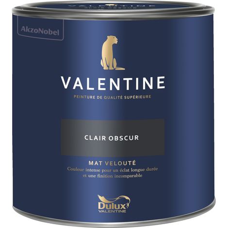 Dulux Valentine Peinture intérieure de haute qualité - Valentine - Couleur intense & pouvoir couvrant élevé - Mat Velouté Clair Obscur 2 L