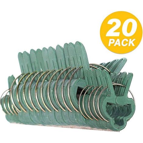 Clips pour Attacher Les Plantes: 20 Clips Vert pour Plantes - Aide à l'escalade des Plantes grimpantes sur tuteur Spirale ou Piquet Bambou - Clips pour Le Jardinage et Le Potager H142 (1/5)
