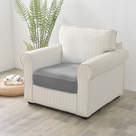 Housse de canapé, VELOURS, GRIS FONCÉ 100-125 cm (1/5)