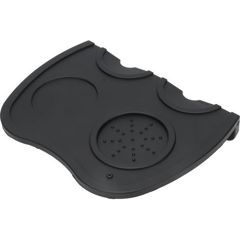 Rutschfeste Silikon-Nivelliermatte für Kaffee, Modell C, schwarz, Tampermatte mit abgeschrägten Ecken (1/5)