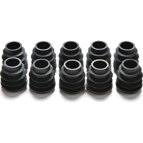 10 bouchons d'extrémité en plastique noir pour tuyaux ronds Hfmqv 16 mm (1/5)