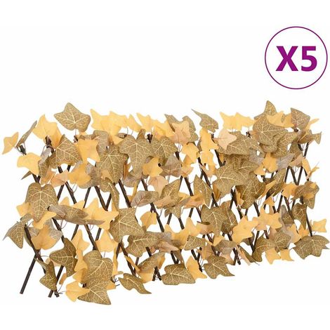 vidaXL Artificial Maple Leaf Trellis Expandable Orange 5 pcs 180x30 cm (1/5)