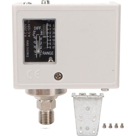 Interrupteur de pression pour compresseur d'air, noyau en laiton, filetage fin, pompe de puits, pour chaudière, sécheur froid, AC125V/250V, interface G1/4 (1/5)