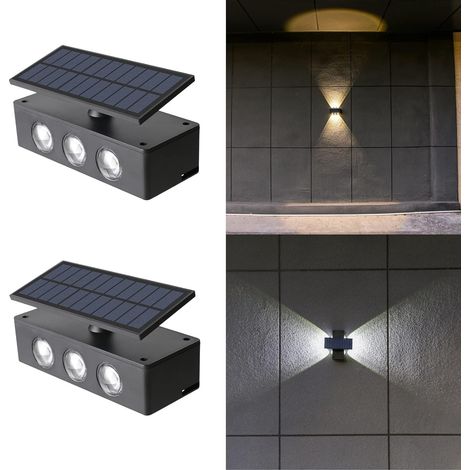 Solar-Wandleuchte mit verstellbarem Panel, 2 Modi (Warmweiß/Kaltweiß), wasserdichte Außenbeleuchtung für Terrasse und Veranda (1/5)