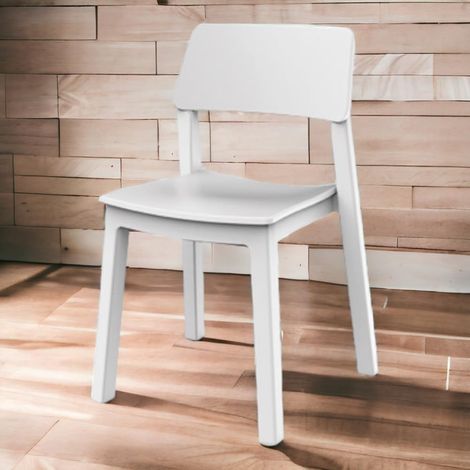 PLASTMECCANICA SEDIA BISTRO' ITALIA BIANCA IMPILABILE (1/4)
