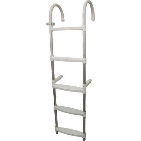 Echelle de bain avec tubes en aluminium - ORANGEMARINE - blanc - avec 5 marches