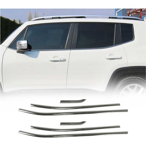 Garniture de Fenêtre pour Jeep Renegade SUV 2014-2019 Acier Inox Foncé 6Pcs (1/5)
