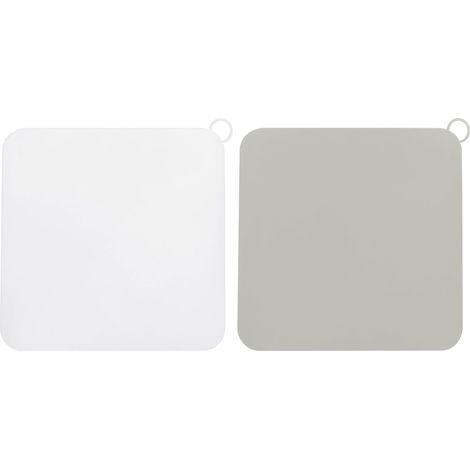 Set di 2 tappi doccia quadrati in silicone per pavimento, cucina e bagno, bianchi e grigi. (1/5)