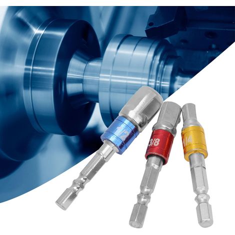 Adaptateur de barre d'extension en acier au chrome-vanadium, tige hexagonale vers carrée, 1/4'', 3/8'', 1/2'' (1/5)