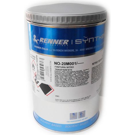 Renner no-20m001 1lt finitura nitro trasparente opaca 20 gloss