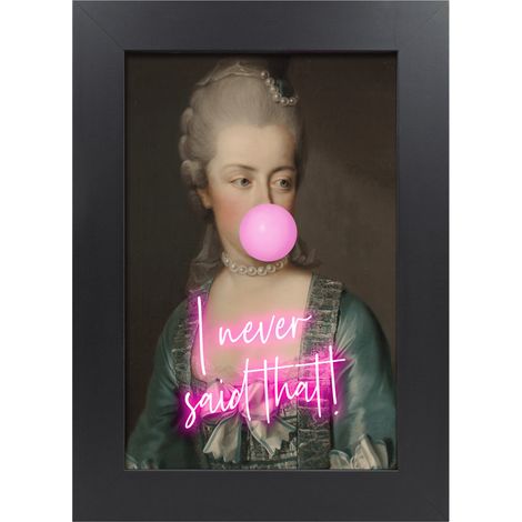Tableau portrait baroque pop sur verre synthétique avec cadre noir mat 39x54 cm (1/5)