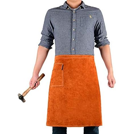 Tablier de Taille Soudeur Cuir avec poche 61 × 64 cm Travail Tablier Court pour Hommes et Femmes (1/5)
