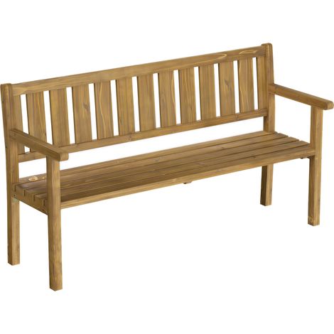 Banc de jardin Réseval robuste personnalisable 3 places couleur teck FSC 360 kg (1/5)