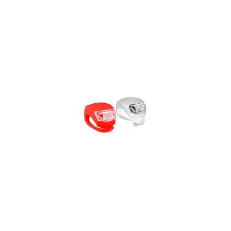 Juego de 2 piezas de silicona para luces delanteras y traseras de bicicleta con tecnología LED. (1/5)