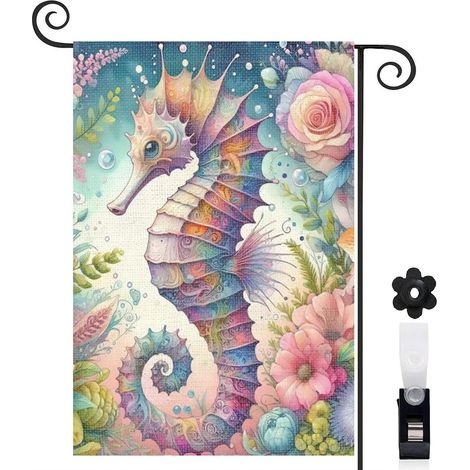 Drapeau de jardin extérieur décoration maison toile résistante double face 30 x 45 cm pour porche et cour (1/5)