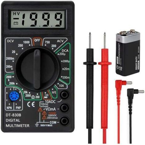 Professional Digital Multimeter, Polymeter for Measuring Continuity, Voltmeter Ammeter Ohmmeter DC Voltage Tester，Resistance, Test Leads and Mini Cases (1/4)