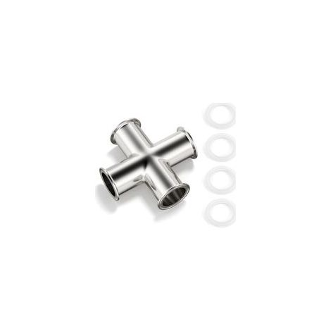 Collier de serrage à 4 voies adapté à un tube de 1-1/2" de diamètre extérieur Raccord sanitaire en acier inoxydable 304 Tri-clamp de 1,5" Bride à ferrule de 50,5 mm (1/5)