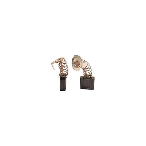 Set aus 2 anpassbaren Kohlen für Makita. Abmessungen: 7 x 18 x 16 mm.
