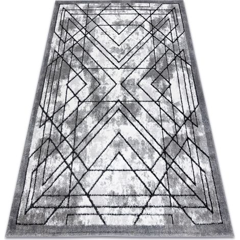 Tappeto moderno COZY Tico, geometrico - Structural due livelli di pile grigio grey 160x220 cm
