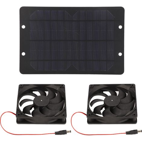 Tragbarer, mit zwei Solarpanels betriebener Ventilator, Silikon, 10W, 12V, 2A, für Hühnerstall, Gewächshaus, Wohnmobil oder Auto. (1/5)