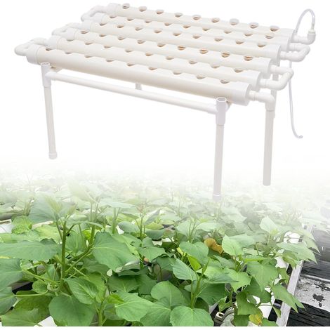 Kit de culture hydroponique, 54 trous, 6 tuyaux, une couche de culture hydroponique, en PVC, 1 couche, kit d'outils pour plantes de jardin, film d'irrigation, système d'arrosage de jardin (1/5)