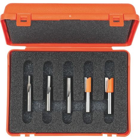CMT – Coffret de 5 fraises à défoncer – Fraises en carbure de tungstène – Pour bois dur – Coupe nette sans éclat (1/6)