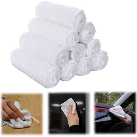 Lingettes microfibre lot de 10 - chiffons tout usage 30 x 30 cm pour auto et cuisine (1/5)