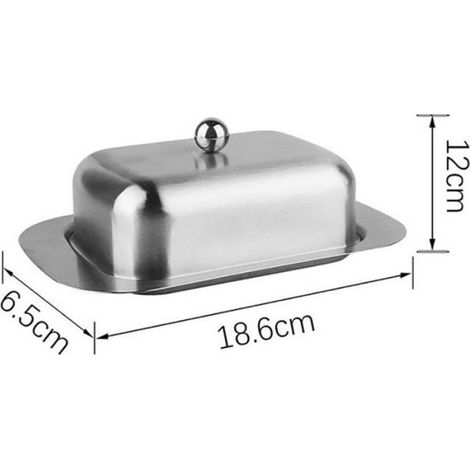 Bac à beurre en acier inoxydable avec couvercle, conservation fraîcheur, accessoire de cuisine, adapté à tous types de beurre (1/4)
