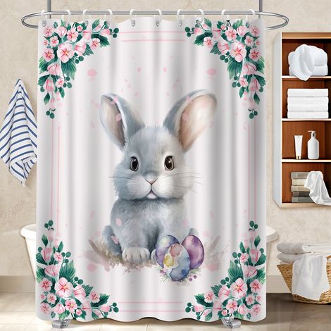 Rideau douche polyester 180x180 poids aux ourlets rideau séchage rapide pour éviter les moisissures dans une pièce humide (1/5)