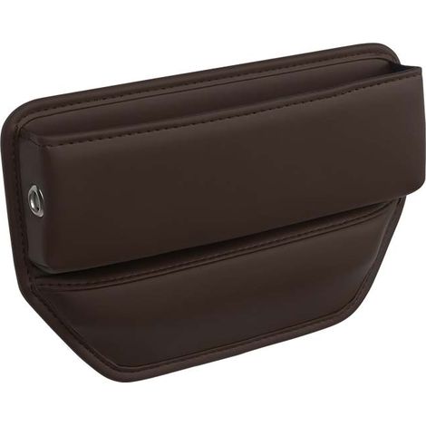 Aufbewahrungsbox aus PU-Leder, Organizer für den Autositz zur Aufbewahrung von Handys, Geldbörsen, Karten, Münzen, Bechern, gleiche Ausrichtung (Braun)