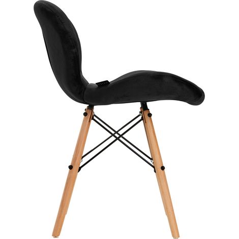 Poltrona scandinava 4Rico QS-186 in velluto nero (1/5)