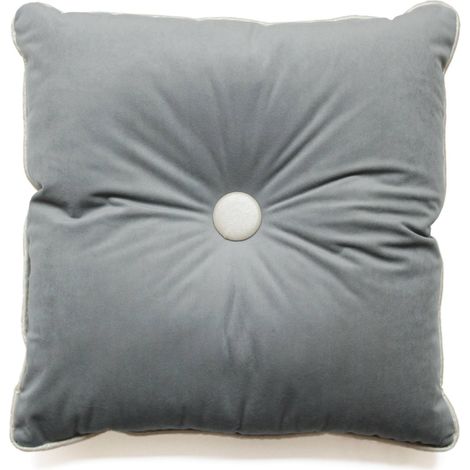 Coussin Passepoil velours uni Energy Gris 40 x 40 cm