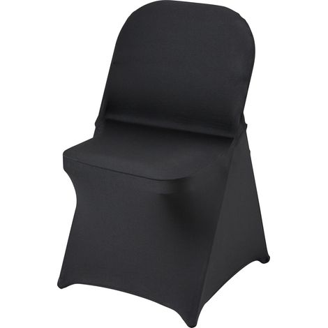 Housse de Chaise Pliante Extensible, Universelle, Amovible et Lavable, pour Mariage, Fêtes, Banquets, Célébrations (Lot de 30, Noir) (1/5)