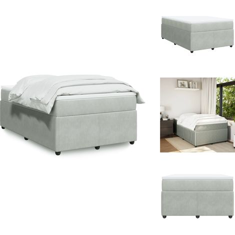 Sommier à lattes de lit et matelas Gris clair 120x200cm Velours - Sommier À Lattes De Lit - Sommiers À Lattes De Lit - Lit - Meuble De Chambre À Coucher (1/5)