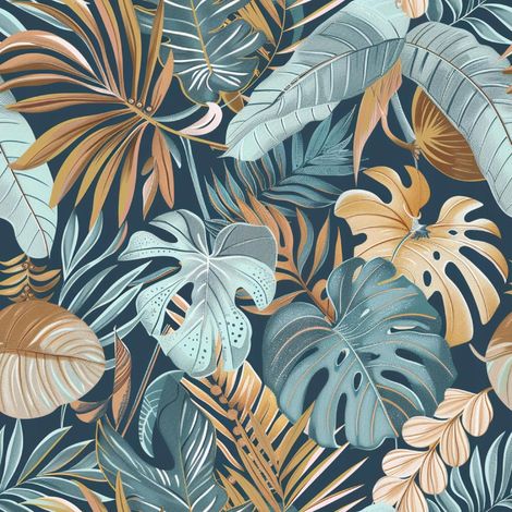 Wallarena Vliestapete Tropische Monstera-Blätter, für Wohnzimmer und Schlafzimmer, 10 m x 50 cm – inkl. Kleister & Anleitung