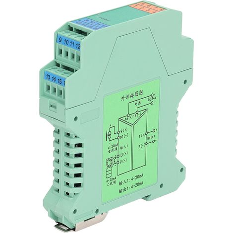24-V-DC-Signalisolator, 1 Eingang, 1 Ausgang, 4–20-mA-Strommessumformer, analoge Ansteuerung über speicherprogrammierbare Steuerung (SPS), DIN-Schienenmontage (1/5)
