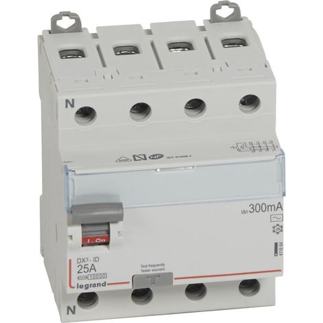 Legrand Interruptor diferencial gris 4 polos 25A 300mA