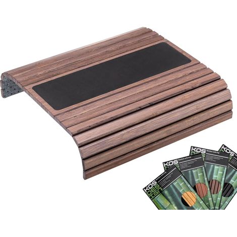 Plateau Accoudoir Canapé - 1 Pièce - Bambou Naturel - Antidérapant - Support Boissons Et Télécommande - 40x34cm (1/5)