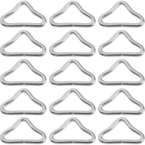 20 Pièces Haute Résistance Boucle Triangle Trampoline Métal Bague Triangulaire Boucle Anneau de Tapis de Trampoline Accessoires de Trampolines Pièces de Rechange pour Trampolines,20pcs (1/5)