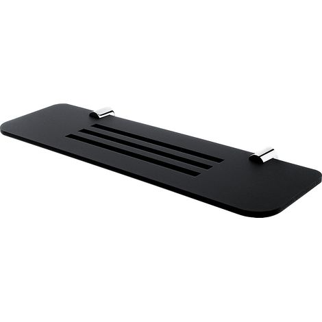 Étagère L.40 Cm, Plexiglas Noire Mate, Avec Fixation Chrome, Nava Nimco (1/4)