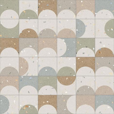 Eiffel Art Construction – Carrelage sol effet terrazzo 20x20 cm – Grès cérame multicolore – Classe de glissance R10 – Vendu par boîte de 1m2 (1/3)