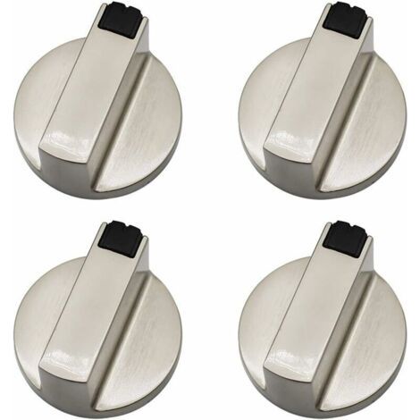 QORVA
-Bouton Cuisinière à Gaz - Lot de 4 Boutons de Commande Universels en Métal 6 mm pour Four et Cuisinière,de