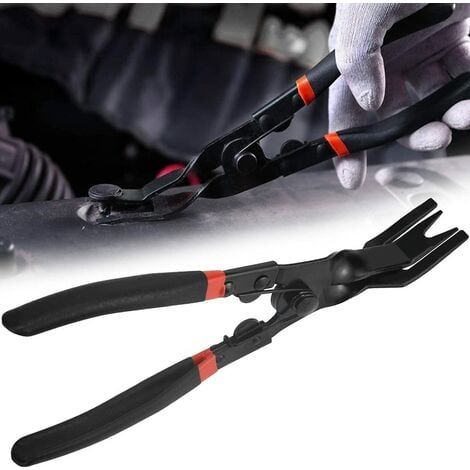 Pince à Degrafer en Polypropylène + Acier au Manganèse 240mm Porte Rivets Clips Pinces Antirouille Pince d'Extraction d'Agrafes Antidérapant avec Ressort pour Voiture Meubles Panneau de Porte (1/5)