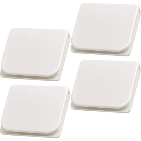 Lot de 4 clips de rideau de douche pour doublure, supports coupe-vent et anti-éclaboussures, clips auto-adhésifs pour maintenir le rideau en place, blanc (1/4)
