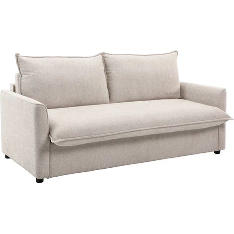 Canapé convertible 3pl système Rapido tissu doux beige – ELLIS (1/5)