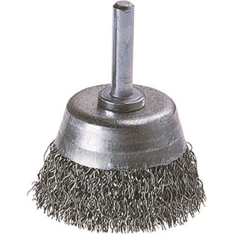 WOLFCRAFT 2106000 BROSSE MÉTALLIQUE SOUCOUPE TIGE 6 MM DIAMÈTRE 50 MM (1/5)